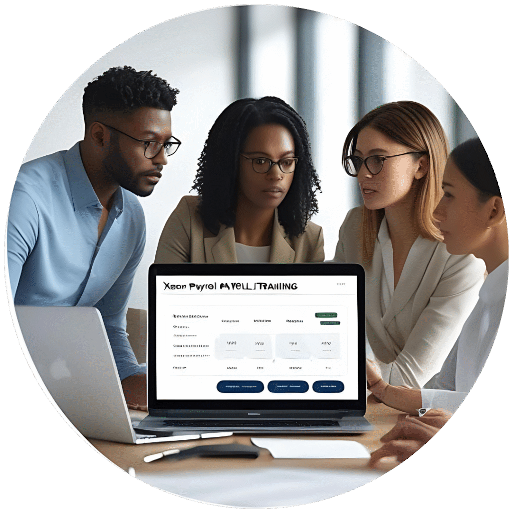A team getting xero payroll training